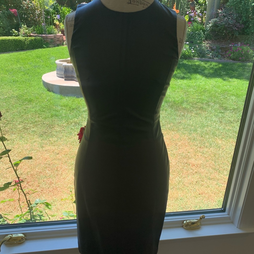 Black leather dress